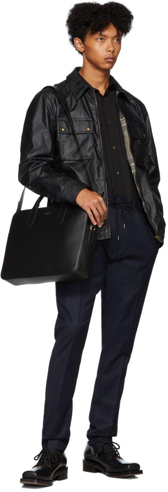 BELSTAFF Racemaster Waxed Cotton Blend Jacket In Navy