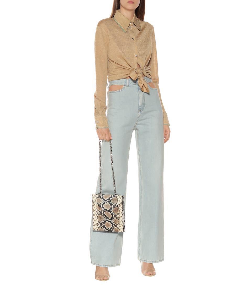 MAISON MARGIELA Cut-out Wide Leg Jeans In Blue