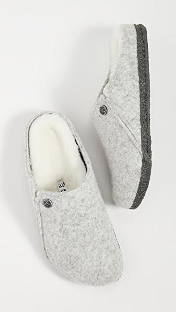 BIRKENSTOCK Zermatt Shearling Wz Womens Lined Slippers Colour: Light Grey Felt, Size: 3 / 36