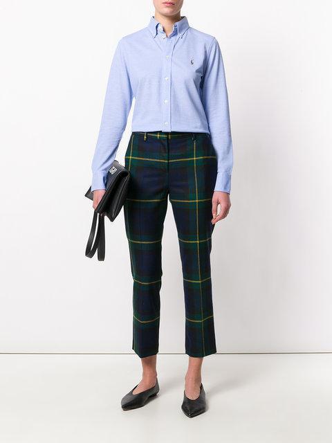 POLO RALPH LAUREN Long Sleeve Linen Shirt Harbor Island Blue For Women