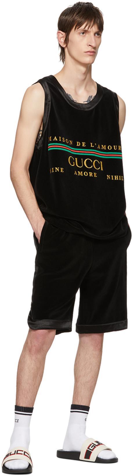 GUCCI Off-white Pursuit Sport Slides In Ecru Poppy Nero