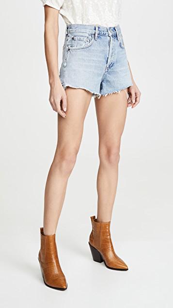 AGOLDE Parker Vintage Cutoff Shorts Riptide 32 In Blue