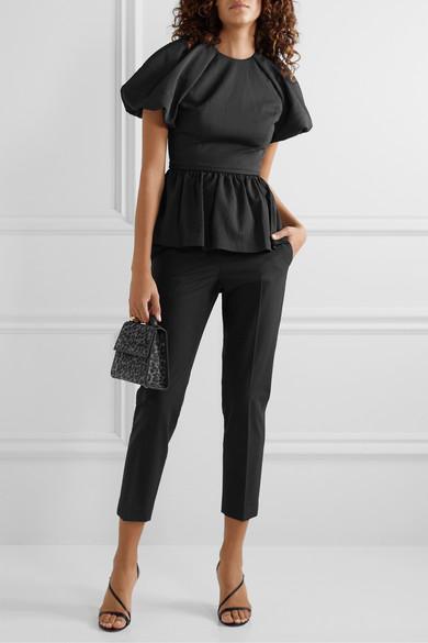 THEORY Treeca 2 Cropped Stretch-wool Slim-leg Pants In Black