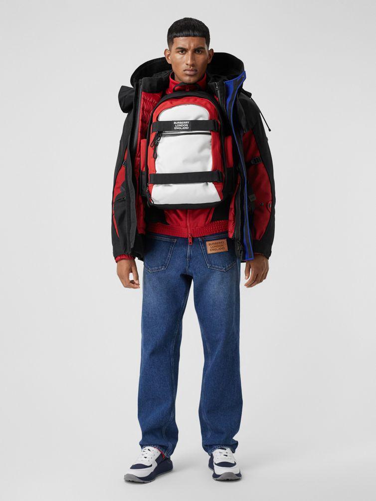 BURBERRY Detachable Puffer Colour-block Jacket In Black