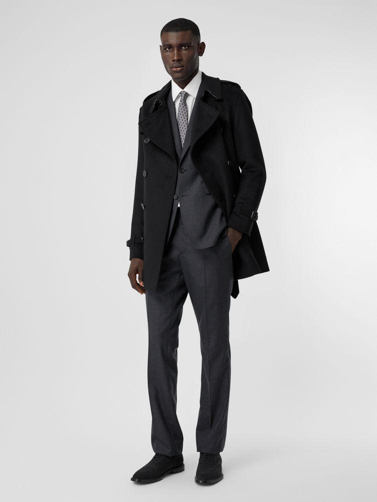 BURBERRY Black Chelsea Heritage Mid-length Trench Coat