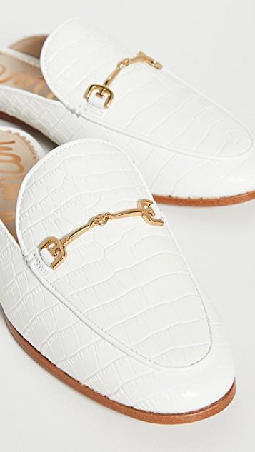 SAM EDELMAN Linnie Bit Flat Mules In White