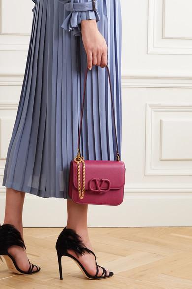 VALENTINO Pleated Silk-crepe Trench Coat In Blue