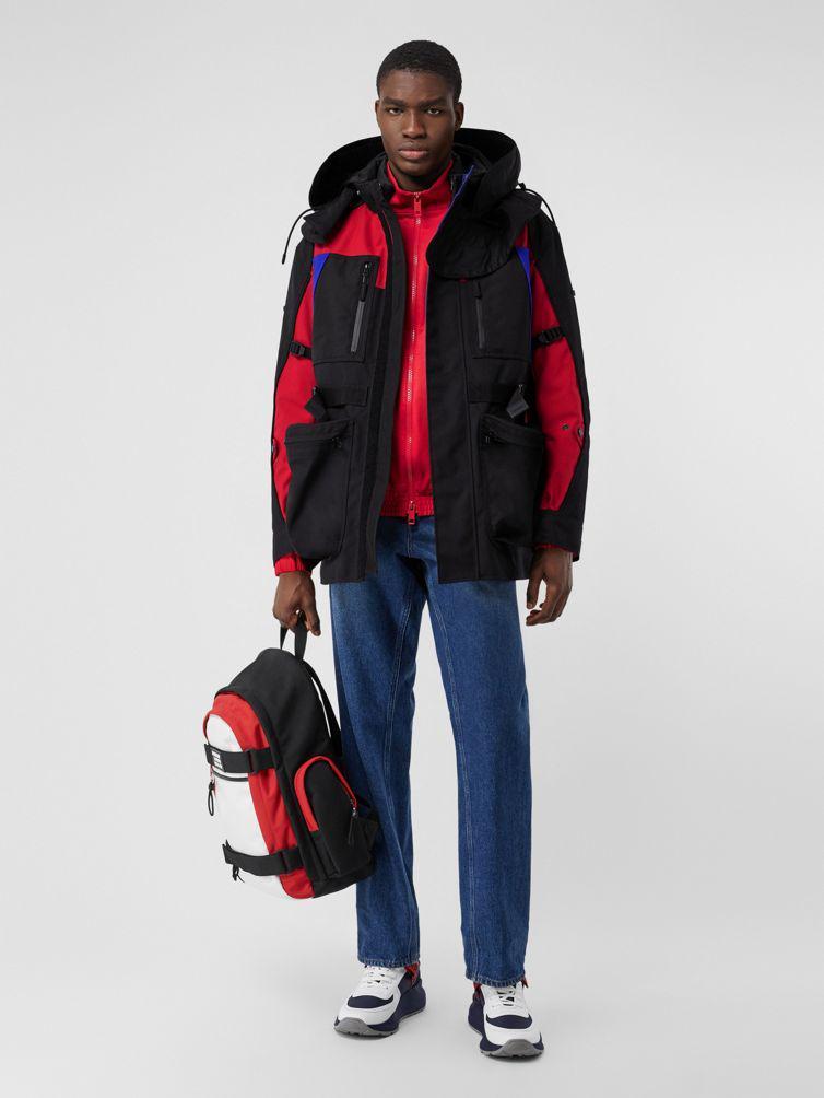 BURBERRY Detachable Puffer Colour-block Jacket In Black