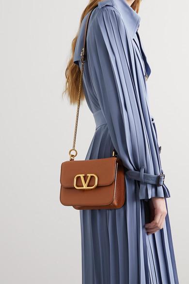 VALENTINO Pleated Silk-crepe Trench Coat In Blue