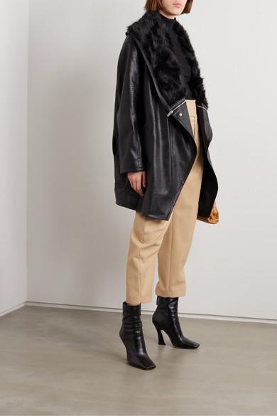 THEORY Leenda R Ribbed Merino Wool-blend Turtleneck Sweater In Black