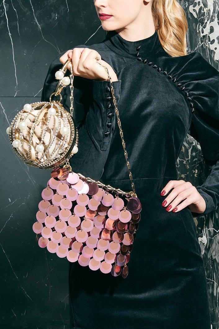 RABANNE Sparkle 1969 Sequinned Shoulder Bag In Pink