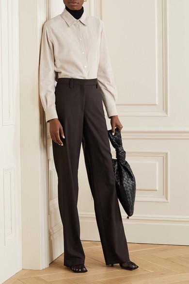 THEORY Leenda R Ribbed Merino Wool-blend Turtleneck Sweater In Black