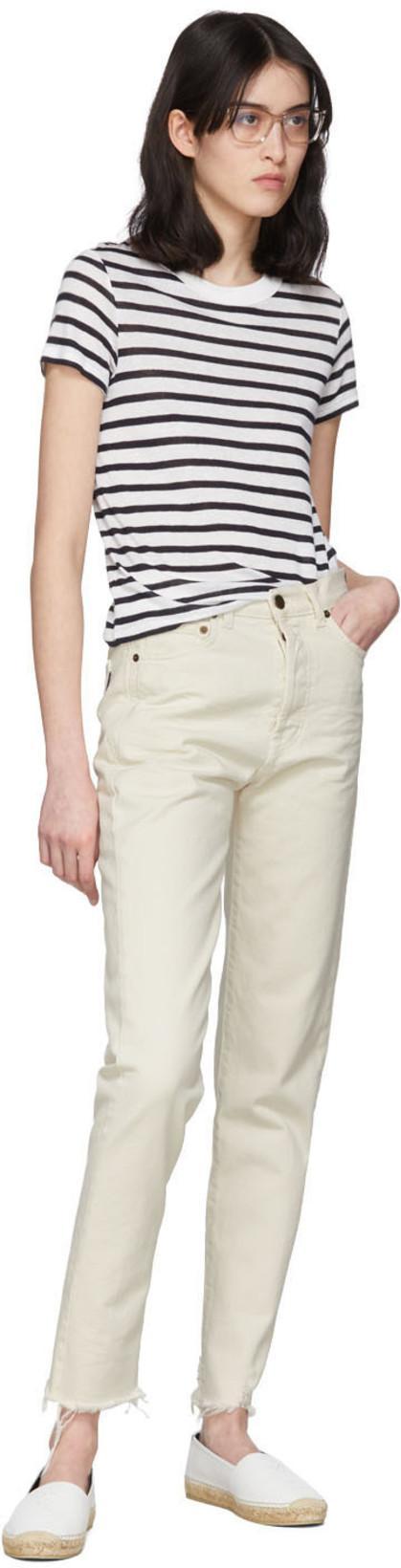 SAINT LAURENT White Monogramme Espadrilles In Blanc