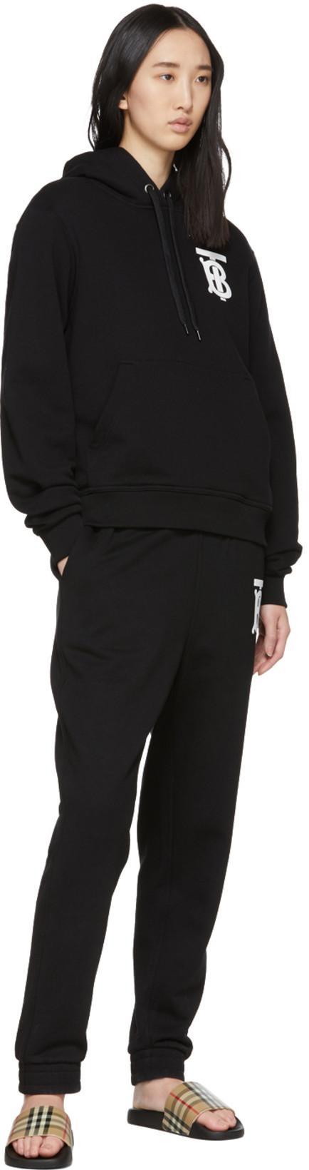 BURBERRY Check Slide Flat Open Toe Slippers In Black