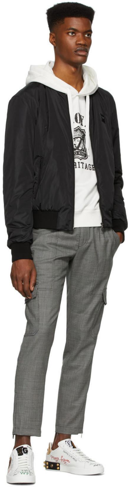 DOLCE & GABBANA Black Nylon Outerwear Jacket