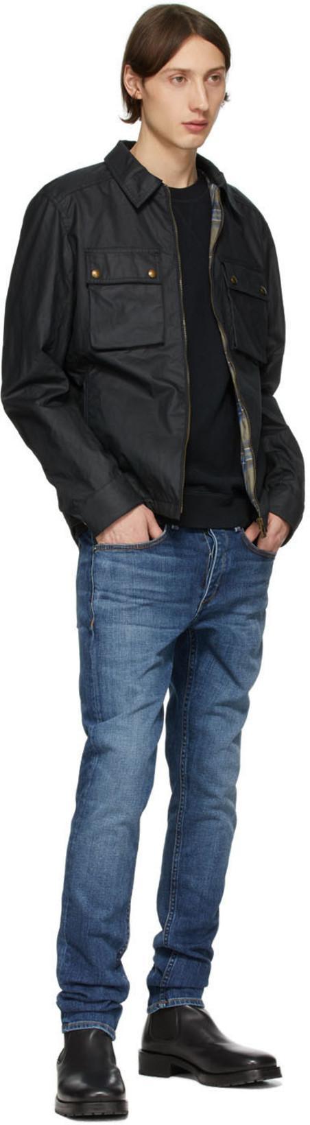 BELSTAFF Racemaster Waxed Cotton Blend Jacket In Navy