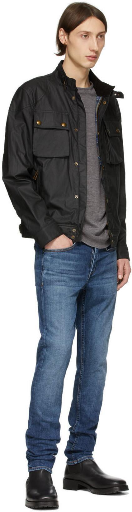 BELSTAFF Racemaster Waxed Cotton Blend Jacket In Navy