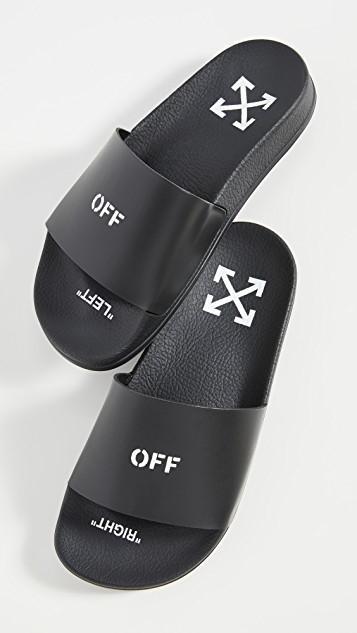 OFF-WHITE Rubber Slides For Left And Right In Black