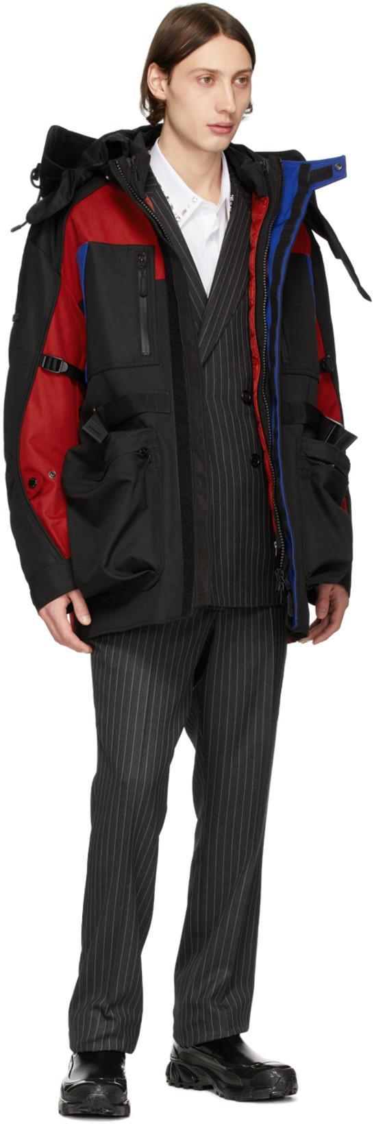 BURBERRY Detachable Puffer Colour-block Jacket In Black