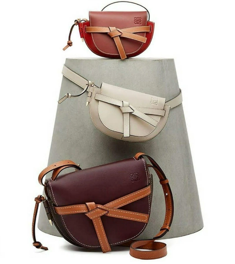 THELIST's Post | Wearing: Loewe Gate Bumbag In Neutral; Loewe Brown Gate Small Leather Shoulder Bag
