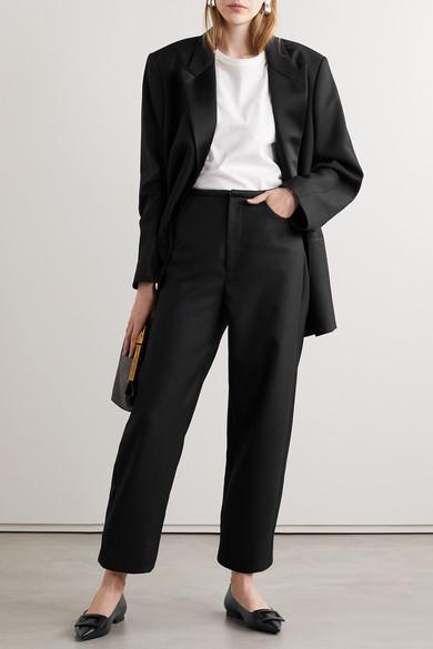 ROGER VIVIER Gommettine Leather Ballet Flats With Tonal Buckle In Black