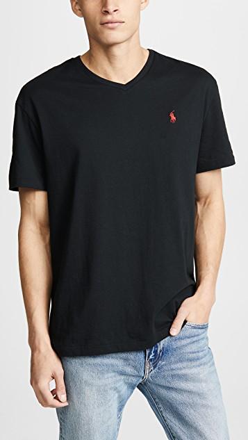 POLO RALPH LAUREN Black Cotton T-shirt With Logo