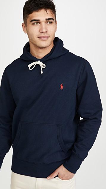 POLO RALPH LAUREN Classic Hoodie Sweatshirt With Front Kangaroo Pocket In Blue