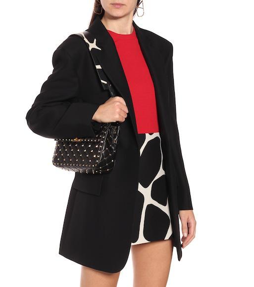 VALENTINO Printed Wool And Silk-blend Crepe Mini Skirt In Ivory