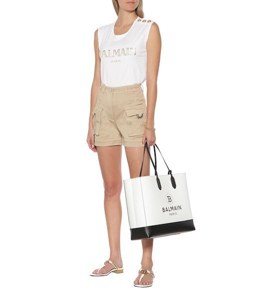 BALMAIN Logo-print Sleeveless T-shirt In White