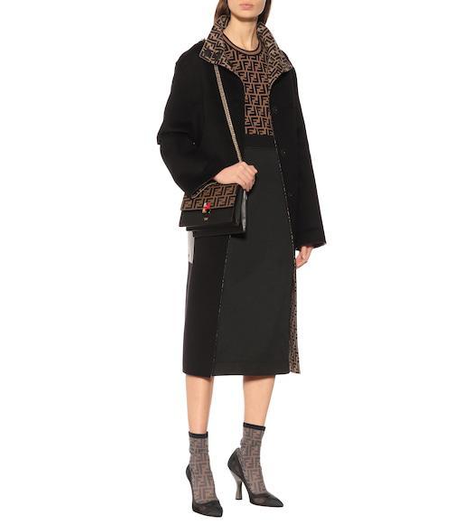 FENDI Women Brown T-shirt With Short Sleeves And All-over Ff Motiv In Cotton Woman In Black