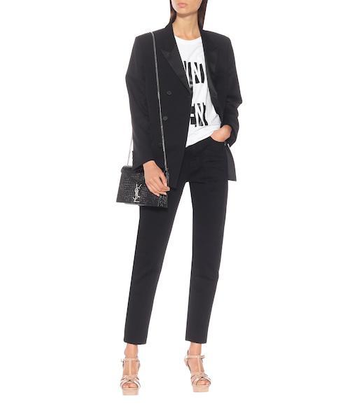 SAINT LAURENT Tribute Platform Sandals In Smooth Leather Beige In Neutral