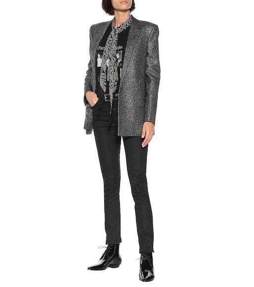 SAINT LAURENT 20mm Jonas Brushed Leather Boots In Black