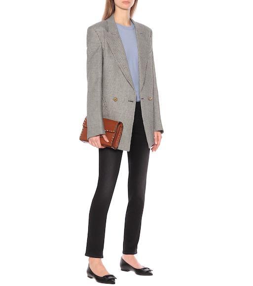 ROGER VIVIER Gommettine Leather Ballet Flats With Tonal Buckle In Black