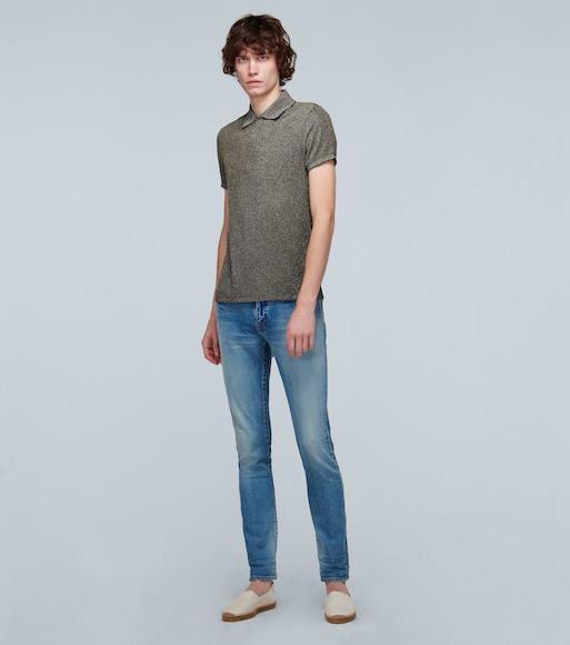 SAINT LAURENT Embroidered Espadrilles In Canvas Beige In White