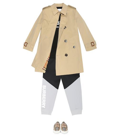 BURBERRY Kids' Cotton Gargadine Trench In Honey