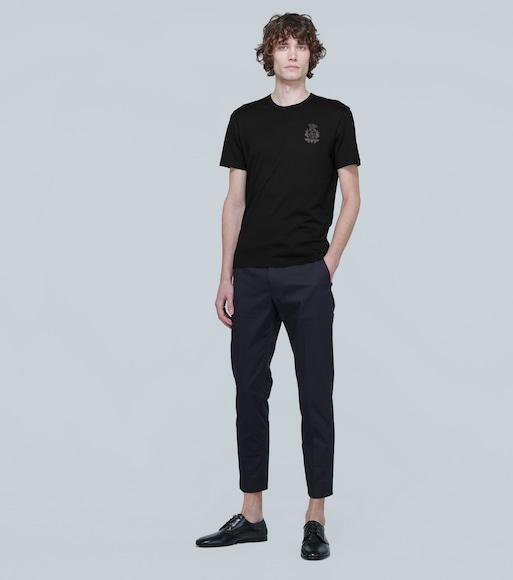 DOLCE & GABBANA Classic-fit Cotton Pants In Blue