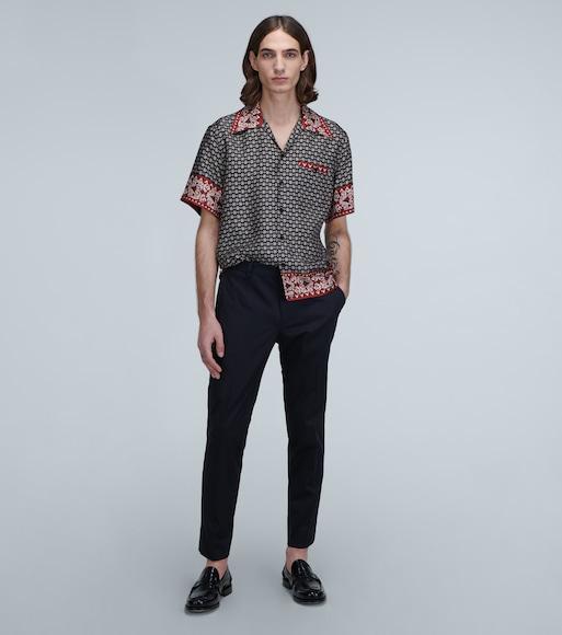 DOLCE & GABBANA Classic-fit Cotton Pants In Blue