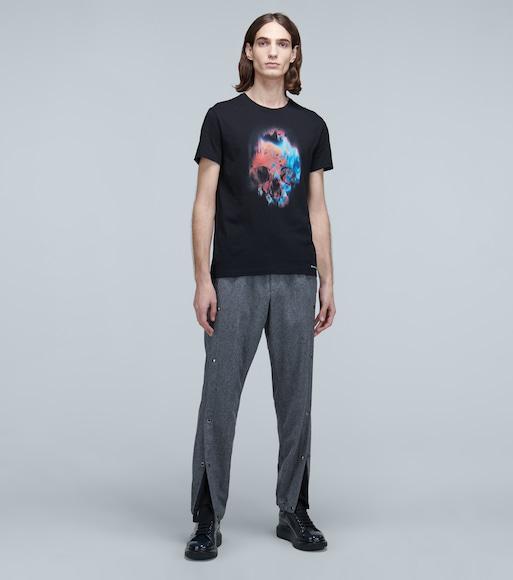 ALEXANDER MCQUEEN Sneakers Oversize In Pelle Bianca E Talloncino In Pelle Scamosciata Blu Avio In White