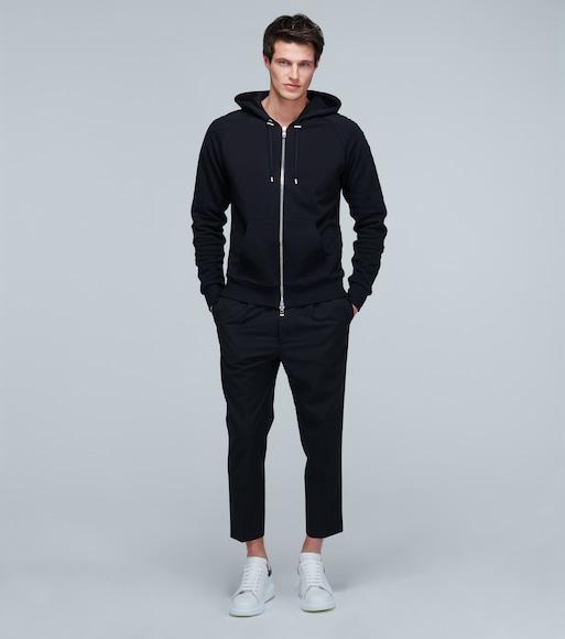 ALEXANDER MCQUEEN Sneakers Oversize In Pelle Bianca E Talloncino In Pelle Scamosciata Blu Avio In White