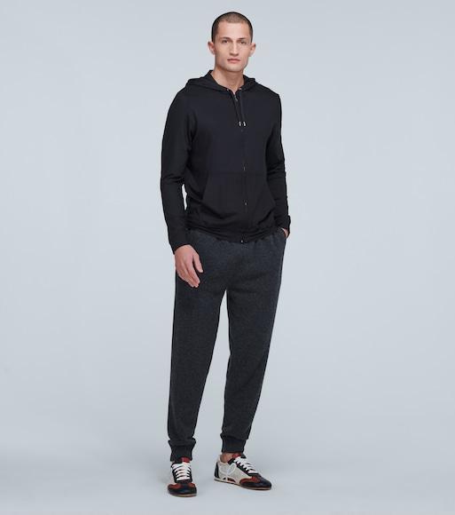 DEREK ROSE Men's Basel 1 Jersey Zip-front Hoodie In Black