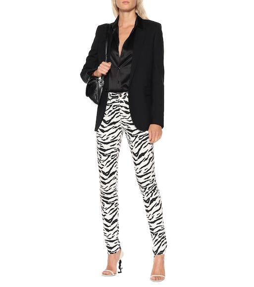 SAINT LAURENT Opyum Patent-leather Sandals In White