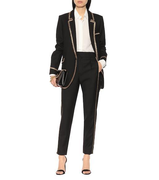 SAINT LAURENT Medium Kate Grain Leather Shoulder Bag In Black