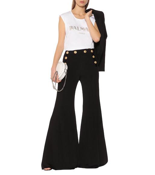 BALMAIN Logo-print Sleeveless T-shirt In White