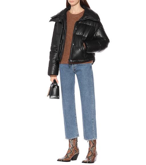 ACNE STUDIOS Braxton Snake-effect Leather Ankle Boots In Brown