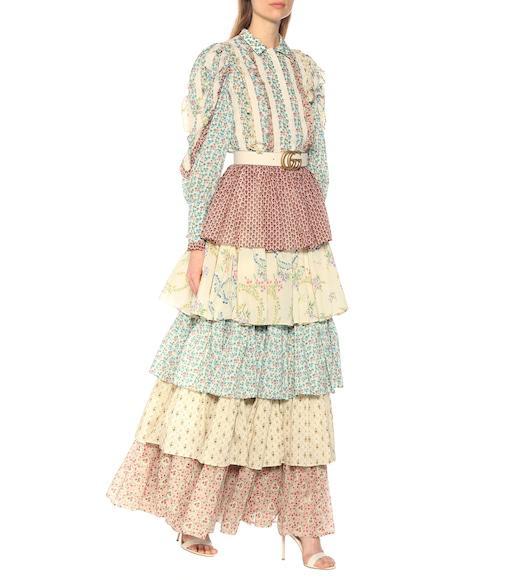 GUCCI Gg Leather Belt In White