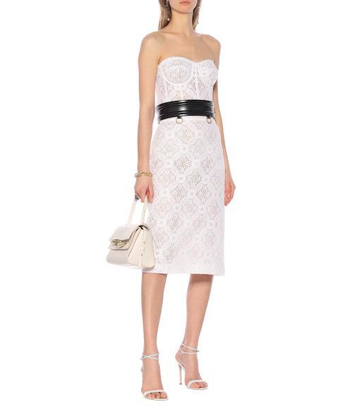 ALEXANDER MCQUEEN Cotton-blend Corded Lace Bustier Top In Neutral