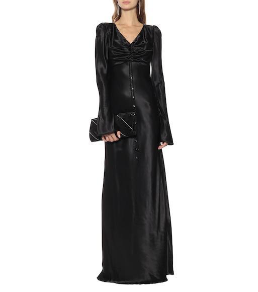 SAINT LAURENT Loulou Chain Tassel Earrings In Silver