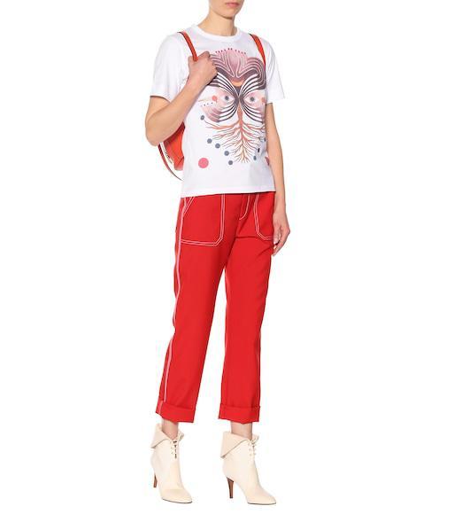 CHLOÉ Short-sleeve Graphic-print Cotton Jersey T-shirt In White