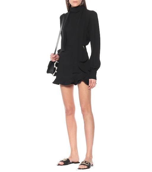 VALENTINO GARAVANI Vlogo Leather Slides In Black