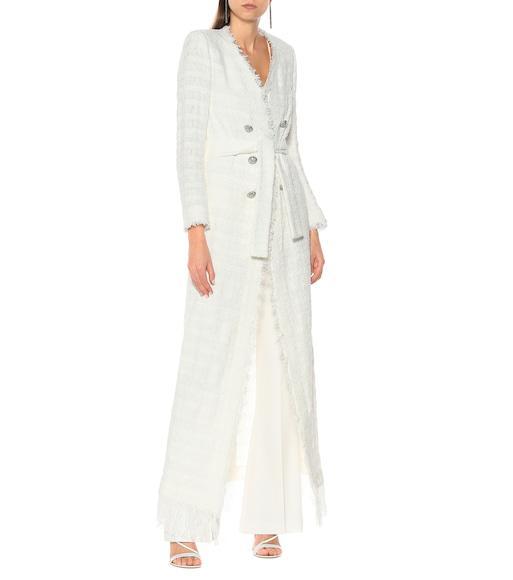 SAINT LAURENT Loulou Chain Tassel Earrings In Silver